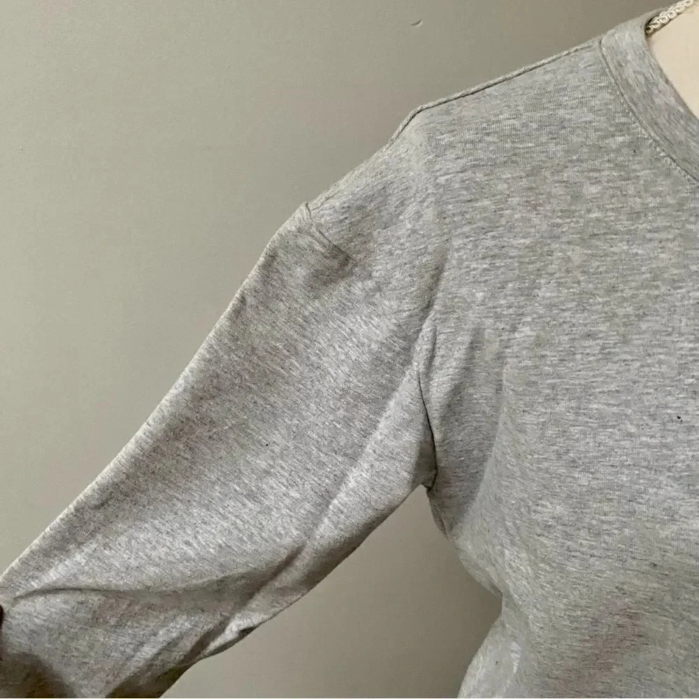 Halogen Heather Gray Rhinestone Embellished Sweatshirt Size S - Picture 3 of 15